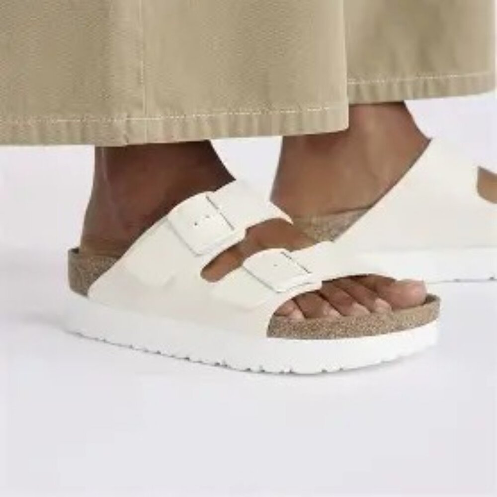 Papillio by Birkenstock $125 Arizona Platform Sandal - Vegan Eggshell Sz 39N NIB - Picture 6 of 6